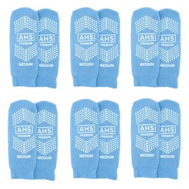 American Hospital Supply Premium Anti-Slip Socks | Ice Blue Grip Socks | Medium| Pack of 6
