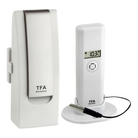 TFA-Dostmann WEATHERHUB Observer Web Monitoring System with Thermo-Hygro Transmitter with Professional Temperature Cable Probe White