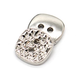USOSOU - Camisa cuadrada pequeña de 10 mm, 20 unidades, 2 agujeros, botones de metal dorado para ropa, blusa de moda, vestido, decoraciones hechas a mano, manualidades (0.4 x 0.3 pulgadas) (blanco)
