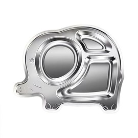 Csinos 316L Stainless Steel Cute Elephant Divided Plate Food Tray