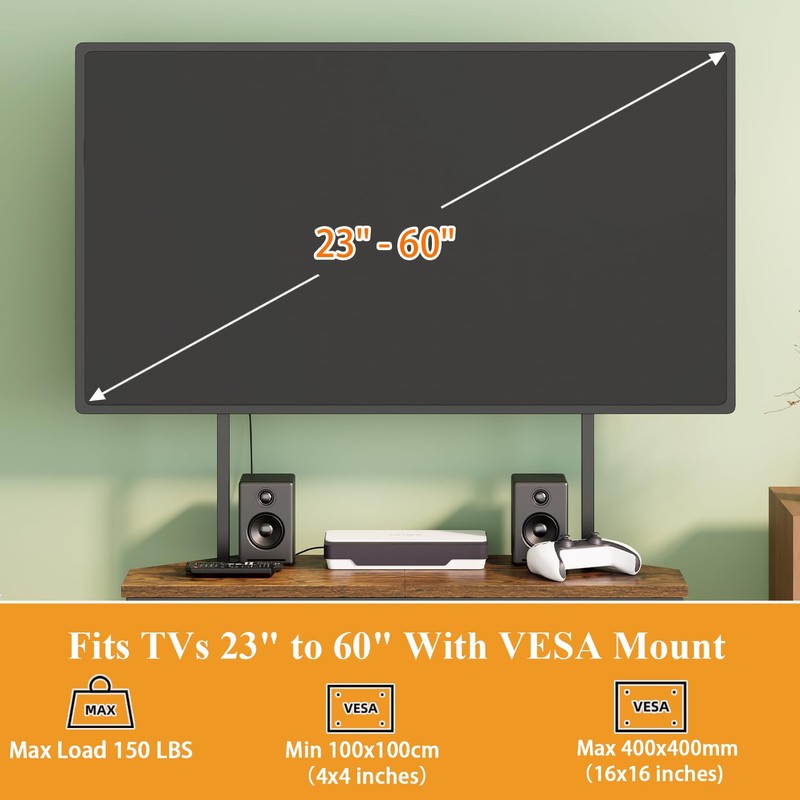 23" to 60" Floor Corner TV Stand For Bedroom With