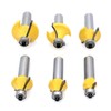 Yuhtech 6 Pcs 1/2-Inch Shank Round Over Router Bit RoundOver