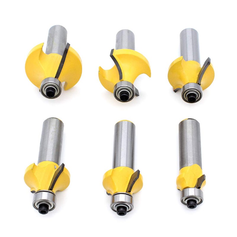 Yuhtech 6 Pcs 1/2-Inch Shank Round Over Router Bit RoundOver