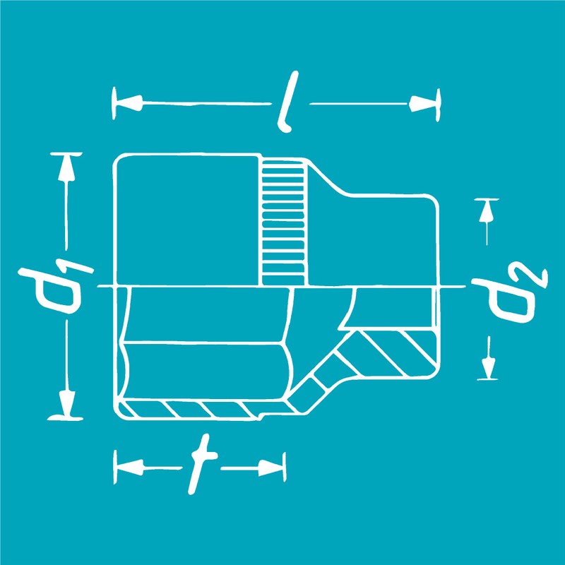 HAZET Hex Socket 900-12 | 12.5mm Square Drive, Flat Width