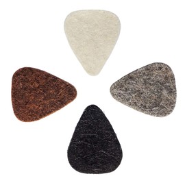 Felt Tones Mini FELM-MT-4 Mixed Tin of 4 Ukulele Picks, Natural, 4.0 mm*26.0 mm*22.0 mm