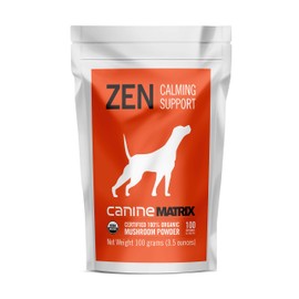Mushroom Matrix Canine Organic Mushroom Powder Supplement for Dogs, Zen, Calming Support, 100 Grams (Packaging May Vary)