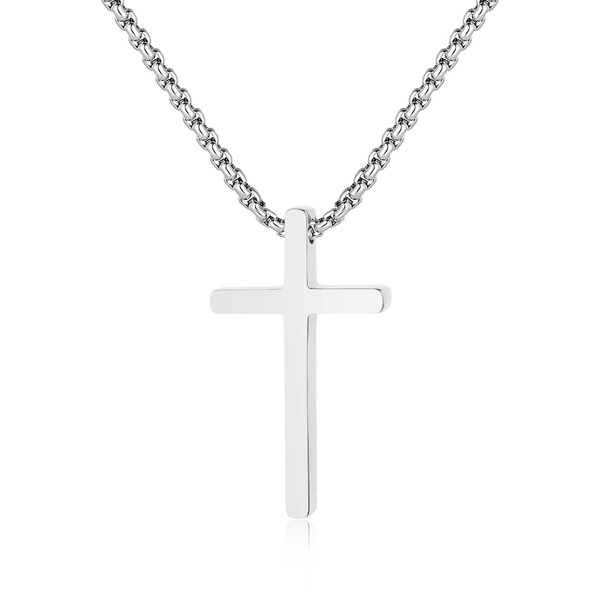 GAVU Men's Cross Pendant Necklace Jesus Cross Chain Gold Silver