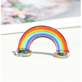 Crrezhai Glass Rainbow Decor Statue Crystal Rainbow Living Room Figurines Colorful Rainbow Sculpture Ornaments for Home Gift 1PC