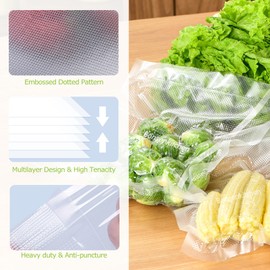 Bonsenkitchen Vacuum Food Sealer Rolls Bags, 2 Packs 8 in x 20 ft, BPA Free, Durable Commercial Customized Size Bags for Storage and Sous Vide Cooking,VB3206