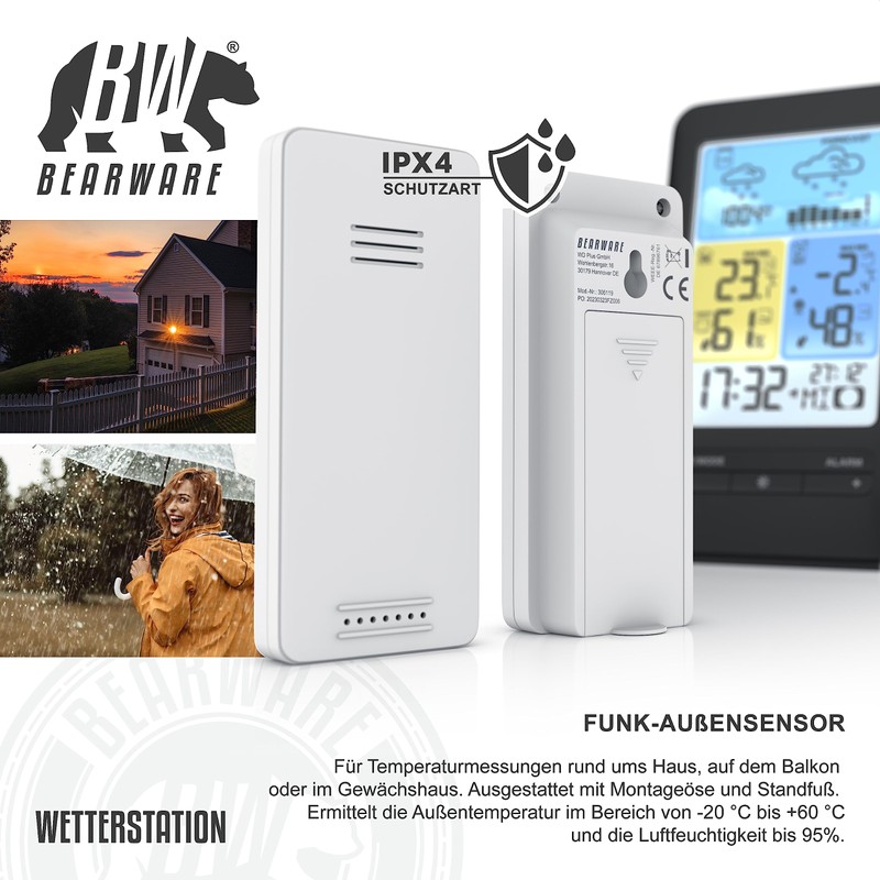 CSL Wireless Weather Station with Colour Display and Outdoor Sensor,