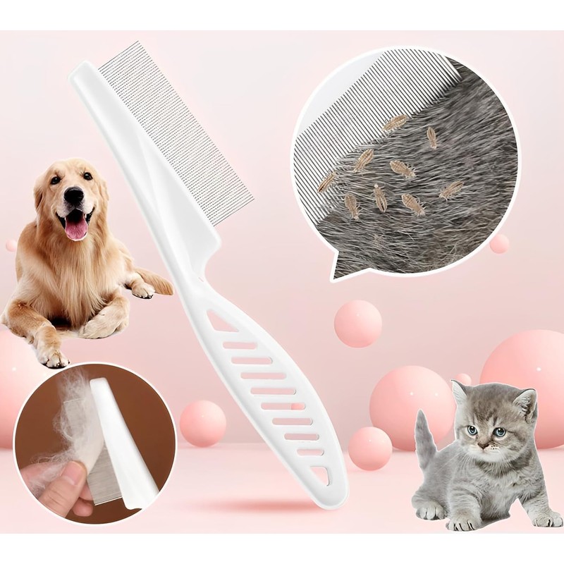 Flea Comb for Dogs Cats, Dog Hair Comb Grooming Tool