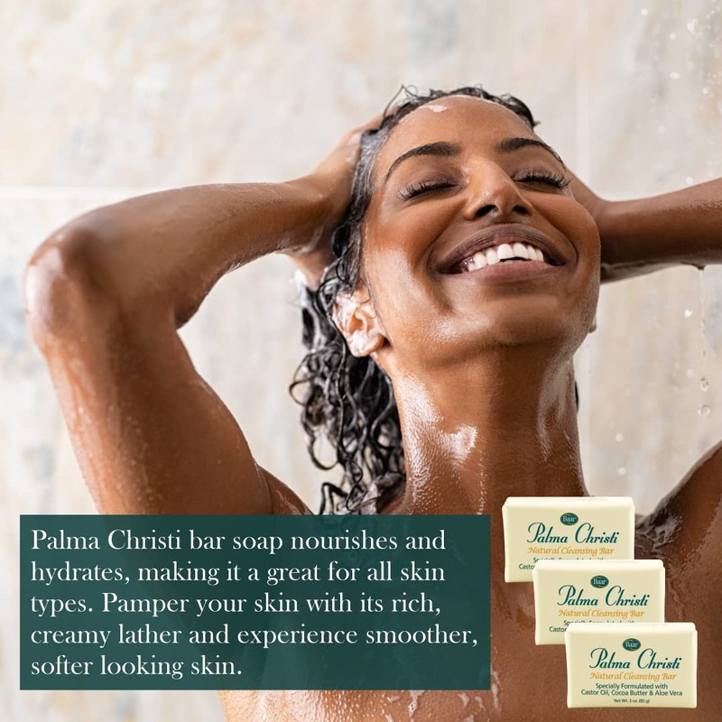 Palma Christi (Castor Oil) Natural Cleansing Bar Soap, 3 bar