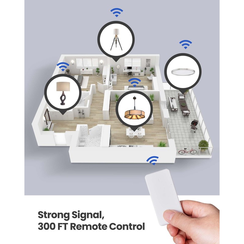 Zoiinet Remote Control Outlet Plug Switch, Buckle Design & Removable