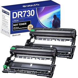 Compatible DR730 (Not Toner) Replacement for Brother Drum DR730 DR-730 Compatible with MFC-L2750DW HL-L2370DW MFC-L2710DW HL-L2350DW DCP-L2550DW Printer (2 Pack, Black)