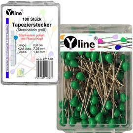 0717-GR Decorative Pins with Plastic Head Green Approx. 60 mm Pack of 100