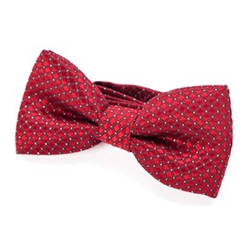 DonDon Elegant Children's Bow Tie with Adjustable Length, 9 x 4.5 cm, Shiny with Silver Dots -