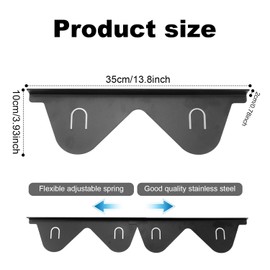 Gosknor Set of 4 Stainless Steel Stove Gap Covers, Adjustable Length from 35 cm to 70 cm, Stove Gap Filler, Heat Resistant Hob Gap Covers for Worktops, Stove Cover Set for the Kitchen (Black)