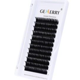 Gemerry Single Eyelash Extension Classic Thickness 0.07/0.15/0.18/0.20 mm C/D Curl, Individual Eyelashes, Natural, 8-25 mm 12mm