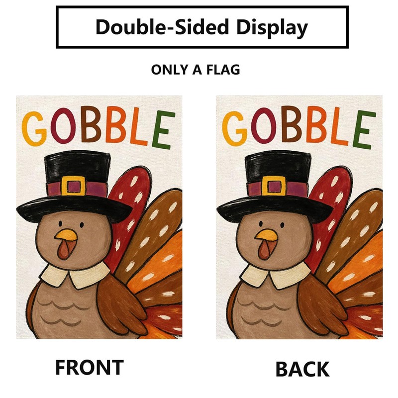 Thanksgiving Garden Flag 12x18 Inch Double Sided for Outside Thankful