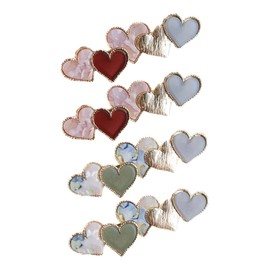 Ipetboom 4pcs Heart Duckbill Hair Clips for Women Japanese Style Heart Barrettes Fresh Sweet Elegant Hair Accessories to Your Look
