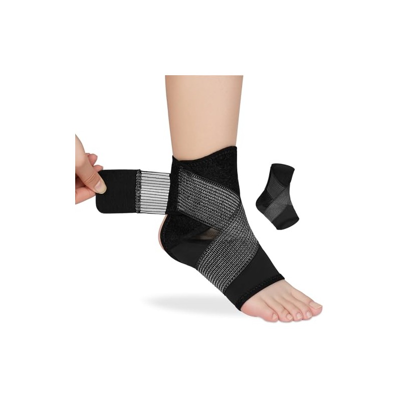Beugo Ankle Support Brace, Adjustable Ankle Brace Wrap Strap, L