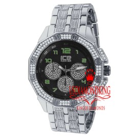 Ice Master Mens Black Dial Face Jojino Joe Rodeo Solid Steel Back Metal Band Watch 46mm