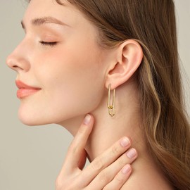 ALEXCRAFT Earrings Silver 925 Hanging Square Hoop Earrings with Pendant for Women Gift for Women Girlfriend Mum Girls