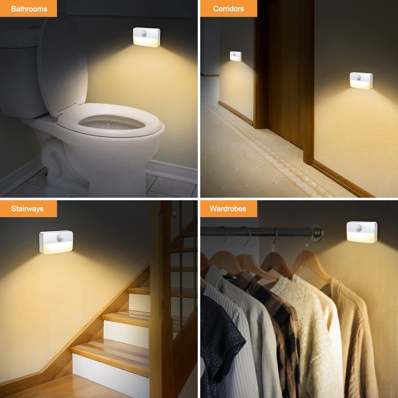 【4 Pack】 Motion Sensor Night Light, Stick-On Motion Sensor Lights