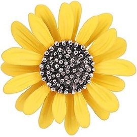 Cute Daisy Flower Brooch Pins, Sunflower Suit Lapel Pin,Yellow White Sun Flower Dress Neckline Pin for Women Girls Men Gifts (Yellow, One Size)