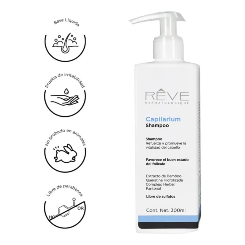 Reve Capilarium Shampoo 300ml Anti Caida Cabello Resistencia Fuerza