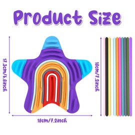 ARefugen Sensory Activity Board Sensory Fidget Toys for Kids Adults - Portable Busy Board for Stress Relief, Silent Calm Down Fidgets Pad ADHD Toys Age 3+ with Storage Bag (Rainbow Star)
