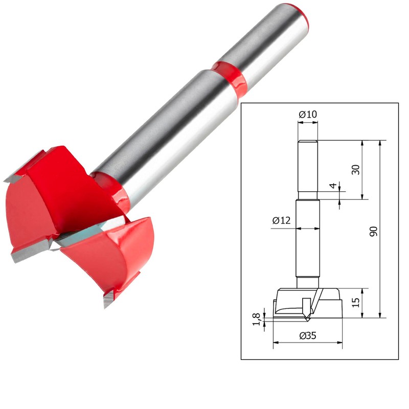 SOTECH Precision Pot Drill Diameter 35 mm x 90 mm