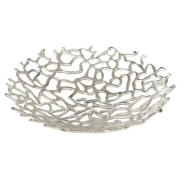 BOLTZE Deko-Schale Fidan Silber Aluminium (32cm rund)