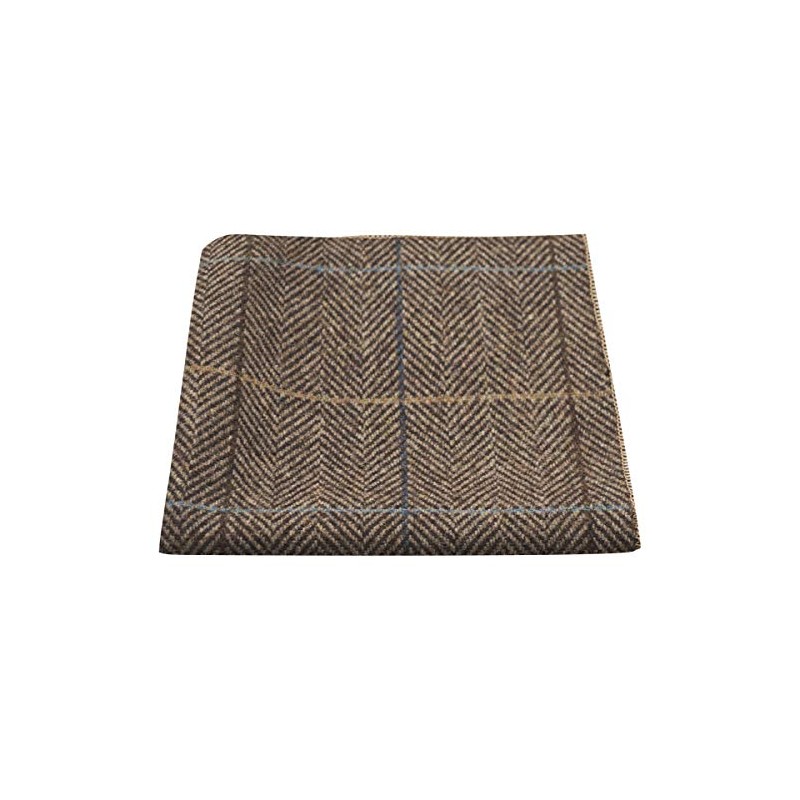 Pañuelo cuadrado de bolsillo de tweed de lujo, color café