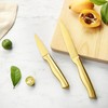 Marco Almond® Gold Knife Set, Knife Block Set MA21,Titanium Coated