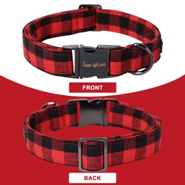 Unique style paws Dog Collar Pet Gift Adjustable Soft and Comfortable Checked Collars for Small Medium Large Dogs