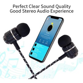 KP TECHNOLOGY Moto E20 - Earphones In-Ear Headphones Earbuds with 3.5mm Jack [Remote & Microphone] Noise Isolating, High Definition For Motorola Moto E20 (BLACK)