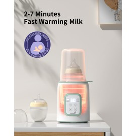 GROWNSY Baby Bottle Warmer, 8-in-1 Fast Baby Milk Warmer with Timer for Breastmilk or Formula, Accurate Temperature Control, 24H Keep, Food Heater&Defrost BPA-Free Bottle Warmer for All Bottles- Green