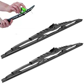 32 Inch Wiper Blade Pair for RV or Motorhome with 1PCS Rubber Regroove Tool Trimmer Restorer large 12mm J Hook (2Pcs)