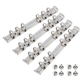 SUPERFINDINGS Pack of 4 6 Ring Binder Mechanism A6 Notebook Mechanism Replacement Kit Iron Clip Ring Binder with Screws Nuts O Rings Binding Back Combs Inner Diameter: 2.3 cm