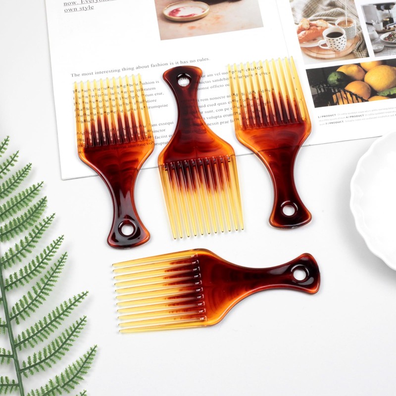4 Pack Wide-Tooth Tortoiseshell Hair Combs – Afro Pick &