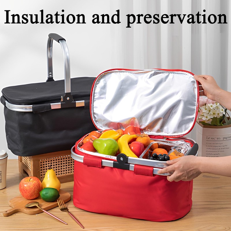 CXAFQ Foldable Shopping Basket, Shopping Bag, Handheld Insulation Bag, 42*28*39CM,