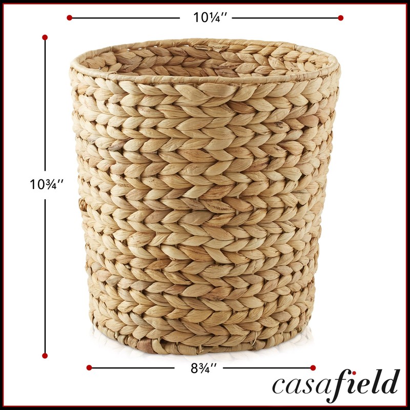 Casafield Water Hyacinth Waste Basket - Natural, Woven Trash Can