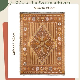 Snycler Boho Throw Blanket for Bed 50 * 60inch Woven Blanket Cotton Polyester Farmhouse Decor for Indoor Outdoor Sofa Bedroom Garden，All Season(Brown)