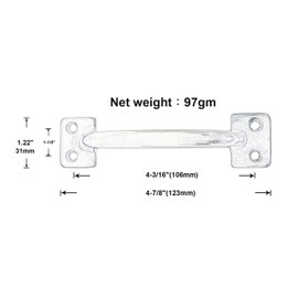 QCAA Soild Brass, 4-7/8", Heavier Sash Lift Pull, Traditional Type, Matte Black, 2 Pack, Made in Taiwan