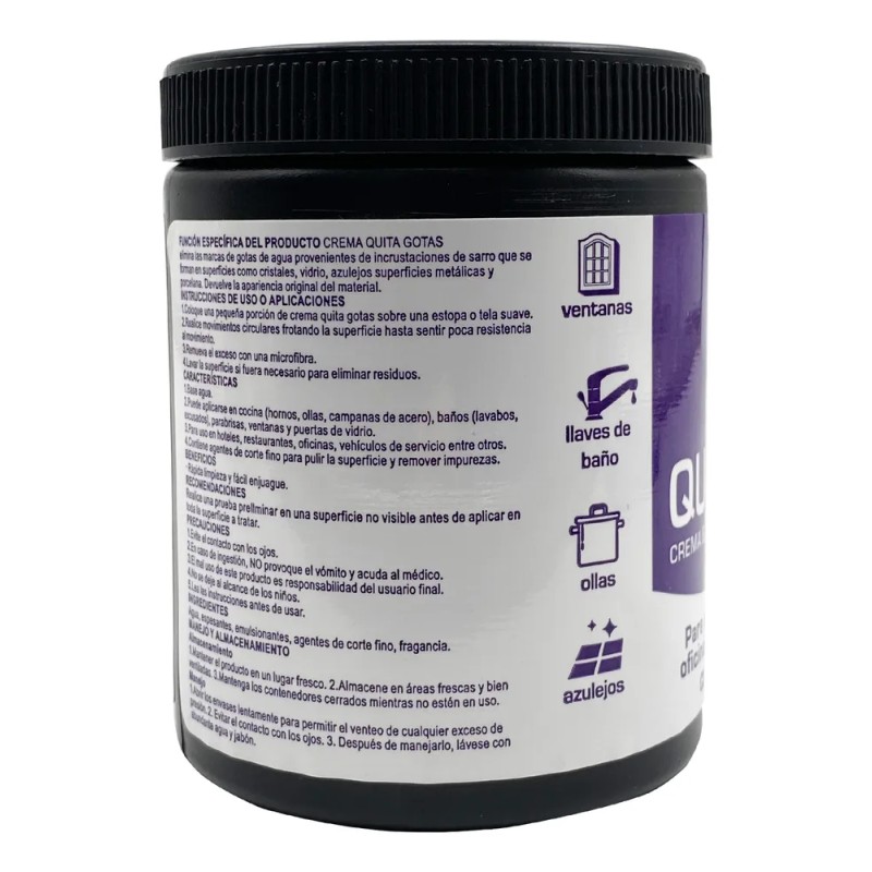 Crema Quita Gotas 300ml Margrey Cristales Ventanas Acero