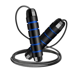Raganet, Cuerda Para Saltar Profesional Azul Speed Rope De Alto Rendimiento, Rodamientos De Precisión 360°, Cable De Acero Recubierto Ajustable 3 m, M