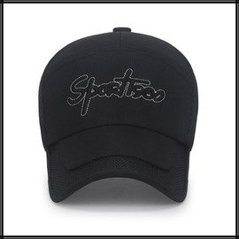 White Fang CA796 Plain Brim Mesh Cap, Hat, Outdoor, Fishing, Golf, Women's, Men's,, Black