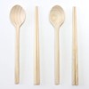 Solid Wood Cypress Cutlery Set for 2: 2 Sets of