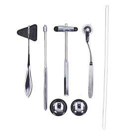 Juego de Martillo Neurológico 5 en 1 Kit de Percusión Multifuncional Portátil de Acero Inoxidable para Examen de Reflejos Musculares